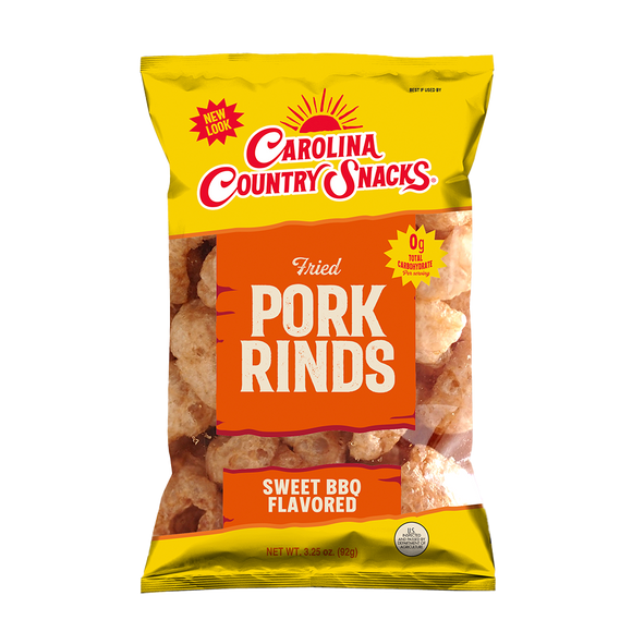 Sweet Mild BBQ Fried Pork Rinds - Case of 24