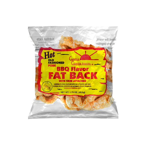 Hot BBQ Fried Pork Fat Back - Box of 24