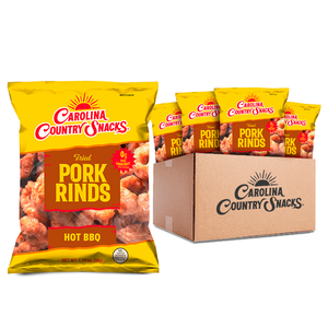 Carolina Country Snacks - Fried Pork Rinds Hot BBQ | Crunchy, Bold Flavor & Perfect Low-Carb Snack